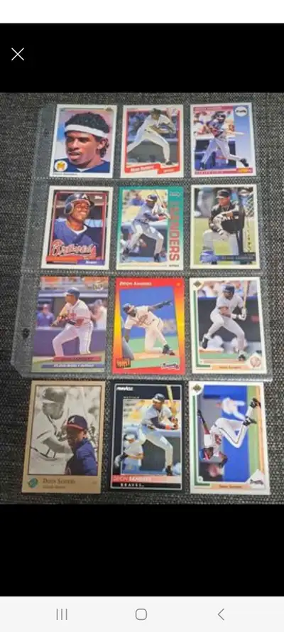 Selling 12 collectible Deion Sanders baseball cards in good condition please see photos Asking $25 f...
