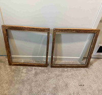 Two large aged wood frames