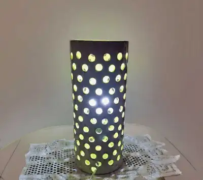Unique Mid-Century Modern Perforated Table Lamp 12", View more
