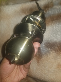 Key lock Brushed Nickel Doorknob. Brand new