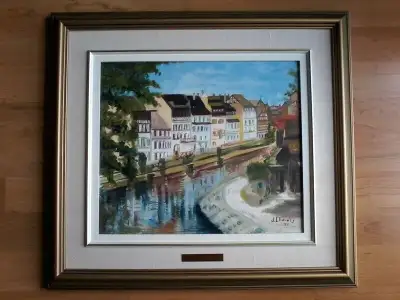 TABLEAU ARTISTE PEINTRE SIGNÉ J CHAINEY 1994 LARGEUR 23 POUCES HAUTEUR 19 POUCES LARGEUR 58 CM HAUTE...