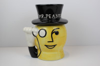 MR PEANUT and Top Hat 9" Ceramic Cookie Jar Planters