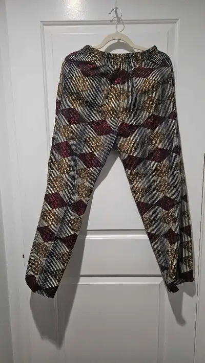 NEW Patterned Elastic Waist Pants, Size Medium, with shirt, View more