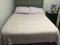 Full-Size Purple Coverlet Bedding with Pillow Shams and Bedskirt