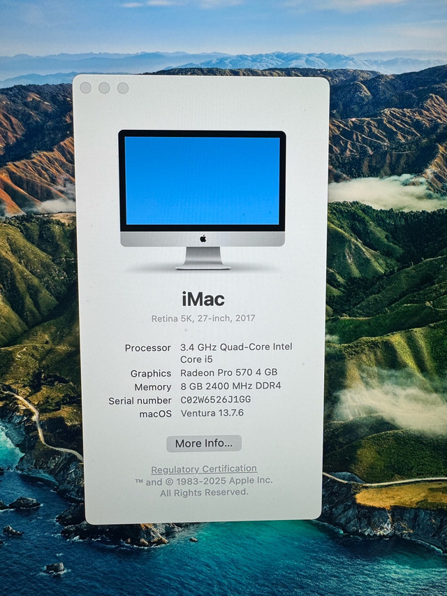 Apple iMac 2017 Retina 5K in Desktop Computers in Oakville / Halton Region - Image 2
