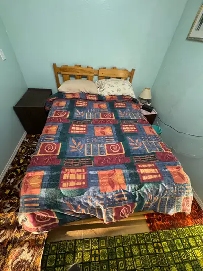 Double bed - complete, frame, box spring & mattress., View more