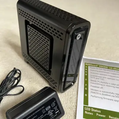 Motorola SURFboard Model: SB6121 eXtreme Cable Modem. For high speed internet use. Previously used a...
