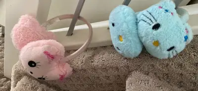 2 cute kids ear muff pink and blue for winter , View more