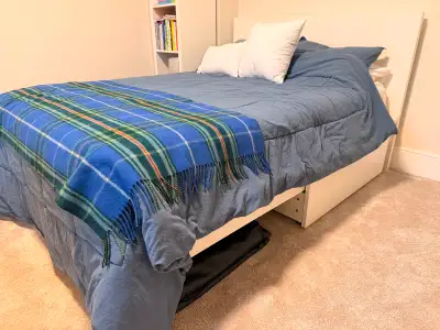 IKEA Malm queen sized bed frame and under bed drawer, View more
