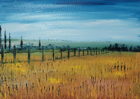 Original Oil Painting - Through The Yellow Field