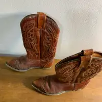 Vintage cowboy leather boots (femme)