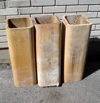 3 pieces of clay flue liner - 8" x 8" x 24"