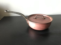 Sauciere Pan lid 18cm handcrafted FALK CULINAIR Copper cookware