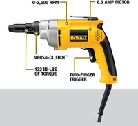 DEWALT Drywall Screw Gun, 6.5-Amp (DW268), Yellow