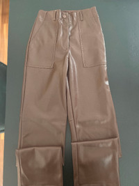 Zara faux leather pants-size 00