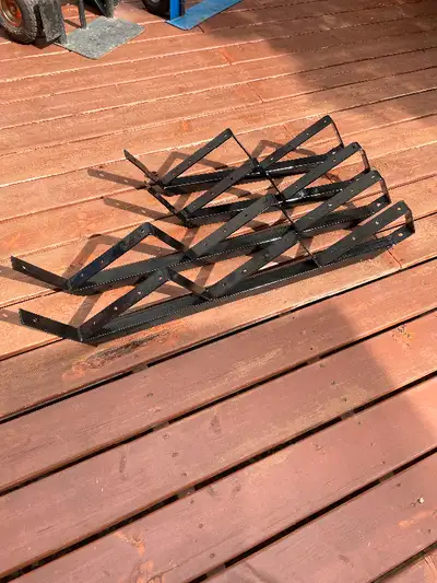 Metal stair brackets longer pair $45. Shorter pair $35 . Text or call 1-306-533-7635