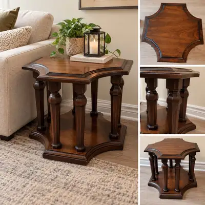 Solid Walnut Vintage Accent / End Table, View more