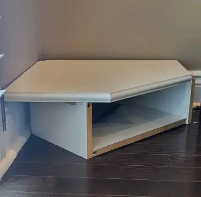 White Wooden Floating Corner Shelf, View more