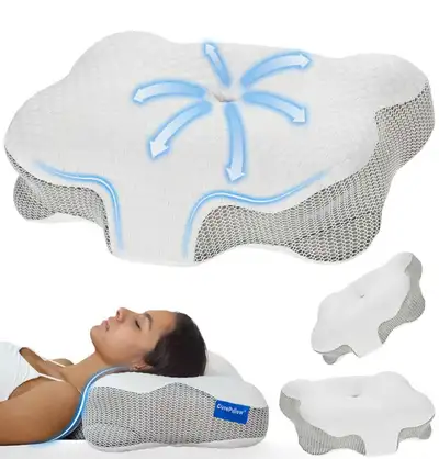 Memory Foam Pillow for neck pain set of 2(Sealed in box), View more