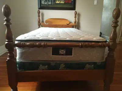 Antique oak twin bed (negotiable), View more