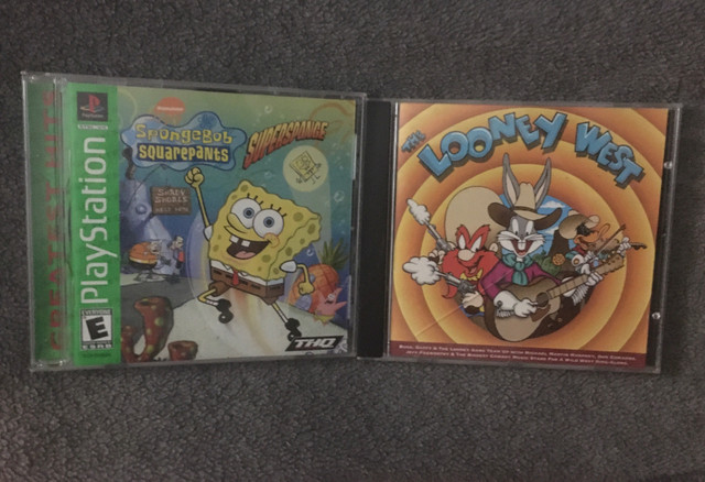 SpongeBob PS1/Looney Tunes CD in Older Generation in Guelph