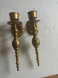 Brass Wall Candle Holders - set of 2