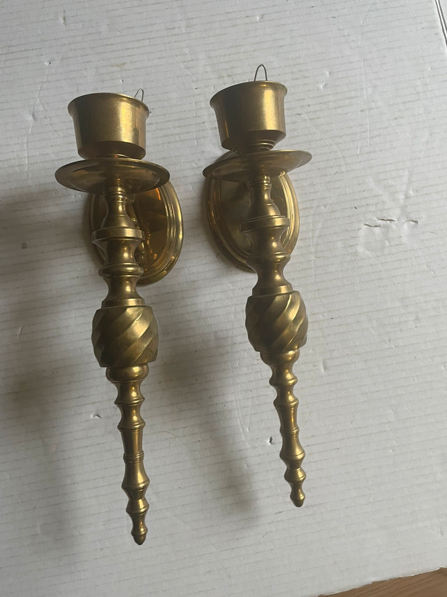 Brass Wall Candle Holders - set of 2 in Other in Mississauga / Peel Region