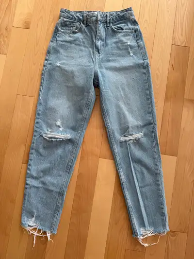 Women’s light blue ripped mom jeans (4 USA), View more