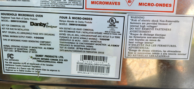 Danby Microwave Oven dans Fours à micro-ondes et cuiseurs  à Longueuil/Rive Sud - Image 2