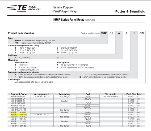 Relais DPDT 20A 240VAC Tyco / P&B KUHP-11A51-240 in Electrical in Laval / North Shore - Image 6