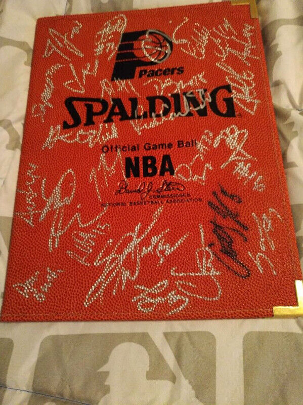 Indiana Pacers Team Signed Basketball Material Notebook Arts
