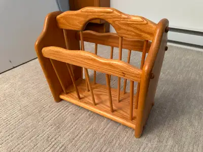 Solid Oak Magazine Rack, Floor, View more