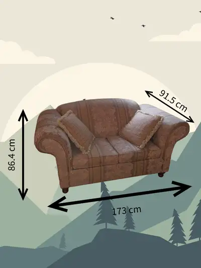 Causeuse 2 places beige/taupe / Beige/taupe 2-Seater Loveseat, View more