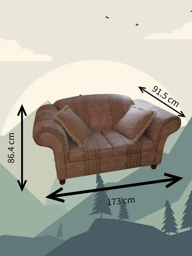 Causeuse 2 places beige/taupe / Beige/taupe 2-Seater Loveseat in Couches & Futons in City of Montréal - Image 2