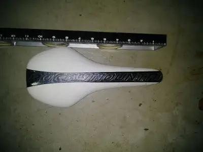 Rocky Mountain Road Bike or MTB Saddle White Black Carved Writings This was not produced for the ret...