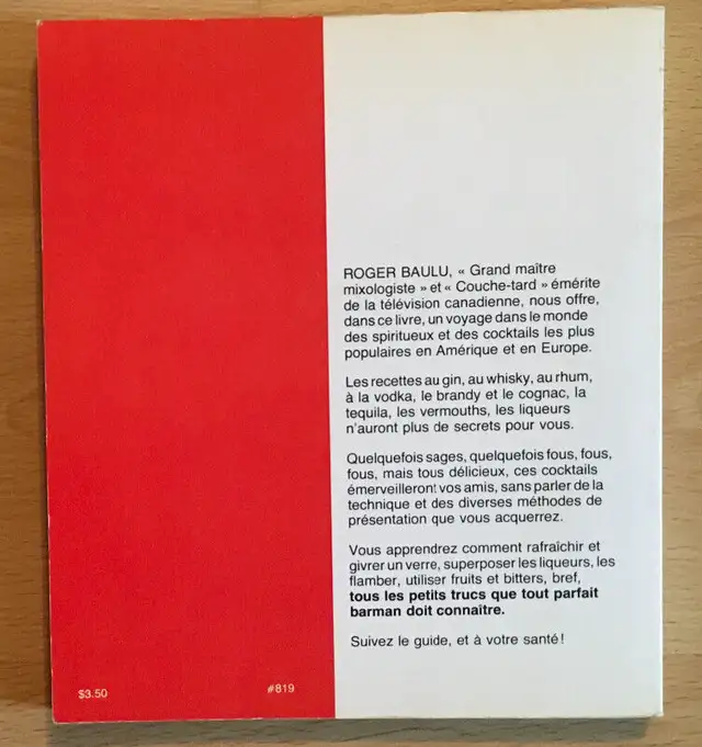 Le guide officiel du parfait barman (Roger Baulu) in Textbooks in Trois-Rivières - Image 3