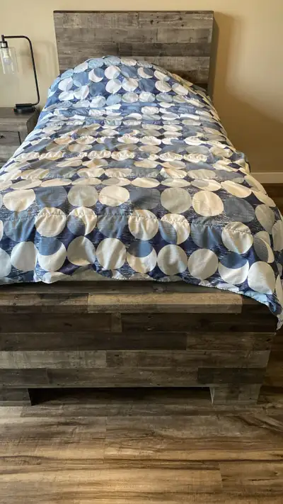 Ashley Derekson Twin Panel Bed - Rustic Gray  (The Brick), View more