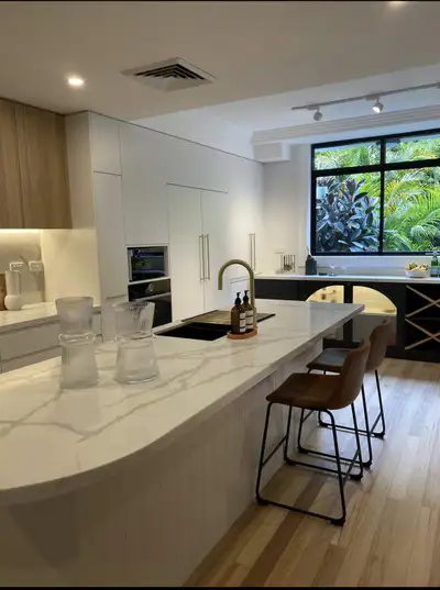 Custom Rounded Quartz Island Countertops – Factory Direct Sale, View more