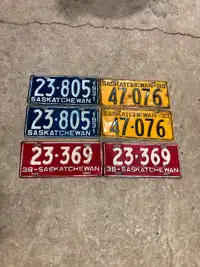 1930’s Saskatchewan license plates
