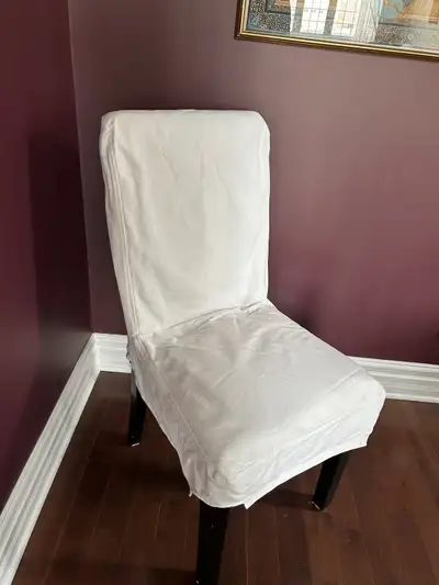 4 White Canvas Chair Covers, View more