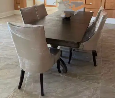 Birch Wood Dining Table+Custom +6 chairs, View more