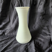 Vintage Fluted Tall White Milk Glass Vase