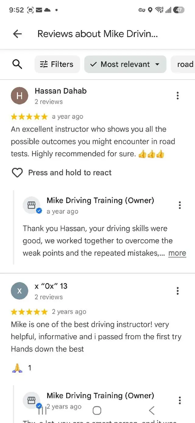 MIKE DRIVING TRAINING- PRIVATE CERTIFIED DRIVING INSTRUCTOR563812262719662088