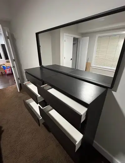 Posting for a friend! Dresser $10 Couch $15 barely used Bookshelf $10 Please call quinn 250-589-0666...