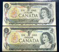 2x 1$ Billet canada 1973