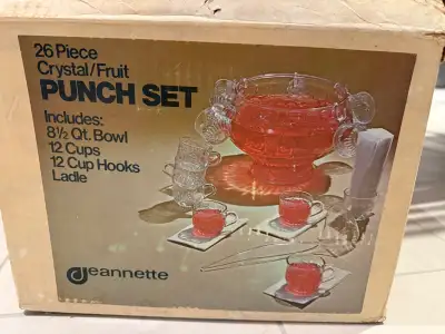 Vintage 26 piece punch bowl set by Jeanette, View more