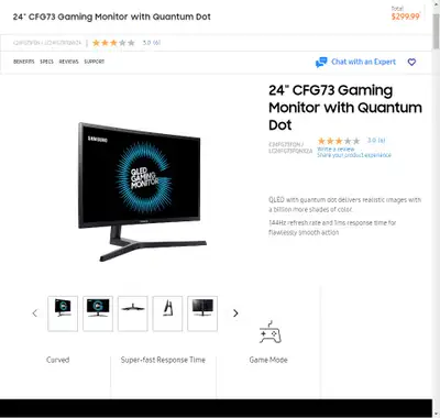 Second-hand 24’ Samsung gaming monitor(curved)