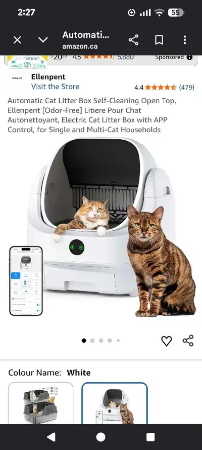 Ellenpent Automatic Cat Litter Box, View more