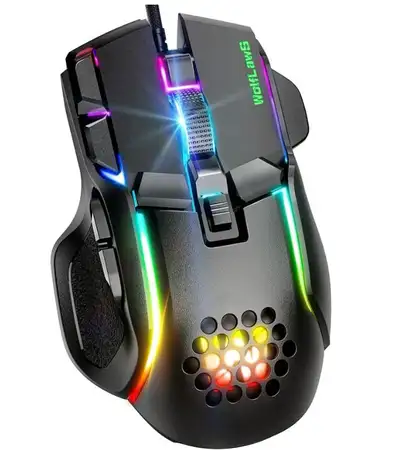 WolfLawS Wired Gaming Mouse, Computer PC Gaming Mice USB Mouse, View more