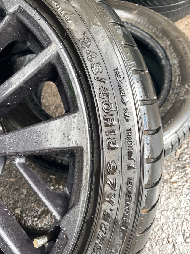 18” Suburu WRX rims and tires 245/40/18 in Tires & Rims in Mississauga / Peel Region - Image 2